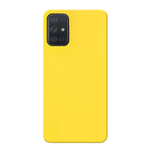 MATT Zadný silikónový obal pre Samsung Galaxy A71 - žltý