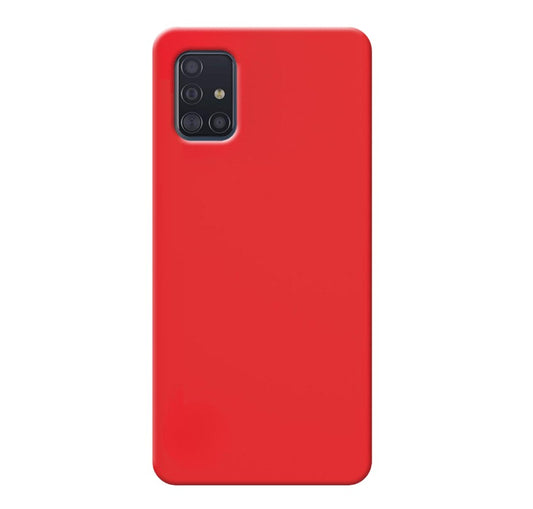 MATT Zadný silikónový obal pre Samsung Galaxy A51 - červený