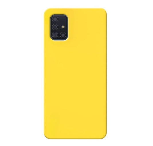 MATT Zadný silikónový obal pre Samsung Galaxy A51 - žltý