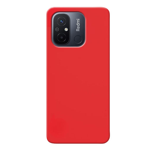 MATT Zadný silikónový obal pre Xiaomi Redmi 12C - červený
