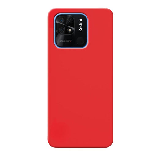 MATT Zadný silikónový obal pre Xiaomi Redmi 10C - červený